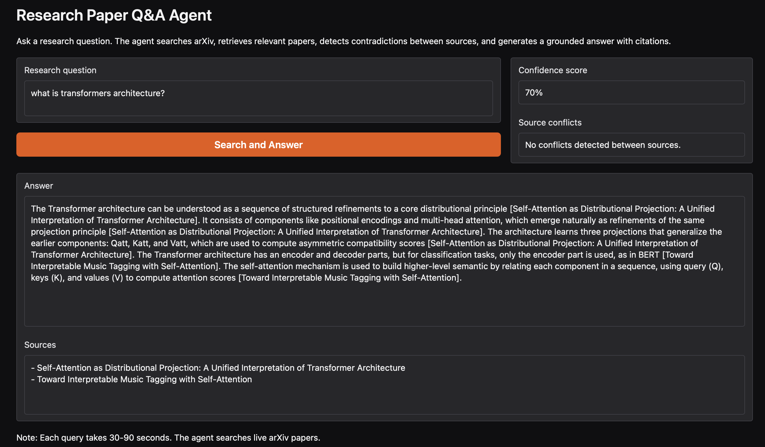 Research Paper Q&A Agent Demo